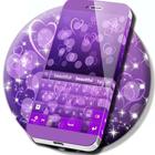 Purple Bokeh Hearts Theme icône