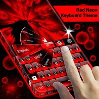 Red Neon Keyboard Theme Affiche