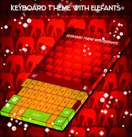 Keyboard Theme with Elefants Affiche