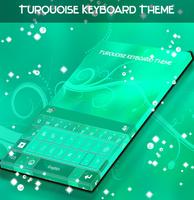 Turquoise Keyboard Theme Affiche