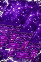 Purple Glitter Keyboard Affiche