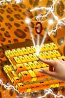 Gold Cheetah Keyboard Theme capture d'écran 1