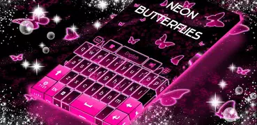 Neon Butterflies Keyboard