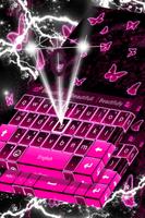 Neon Butterflies Keyboard captura de pantalla 3