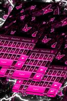 Neon Butterflies Keyboard poster