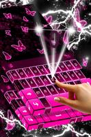 Neon Butterflies Keyboard captura de pantalla 1
