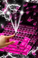 Neon Butterflies Keyboard captura de pantalla 2