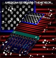 American Keyboard Theme Neon الملصق