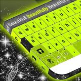 Neon Green Letters Keyboard أيقونة