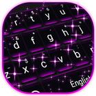 Schwarze und lila Tastatur Zeichen