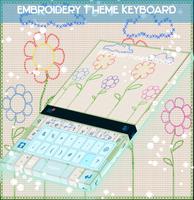 Embroidery Theme Keyboard Affiche