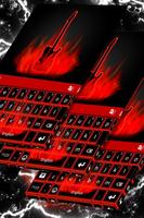 Flames Neon Keyboard poster