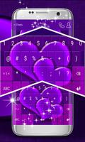 Purple Hearts Keyboard تصوير الشاشة 1