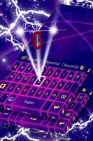 Piel de teclado neón púrpura Poster