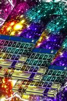 Rainbow Glitter Keyboard For Huawei Poster