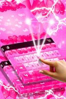 Keyboard Hot Pink Hearts Theme Ekran Görüntüsü 1