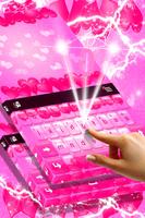 Keyboard Hot Pink Hearts Theme ảnh chụp màn hình 1