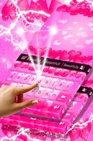 Keyboard Hot Pink Hearts Theme Ekran Görüntüsü 2