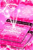 Keyboard Hot Pink Hearts Theme Ekran Görüntüsü 3