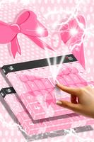 Pink Bow Keyboard Theme capture d'écran 1