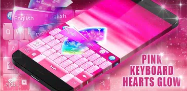 Pink Keyboard Heart Glow Theme