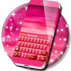 Pink Keyboard Heart Glow Theme APK download