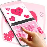 Pink Hearts Keyboard أيقونة