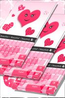 Pink Hearts Keyboard Affiche