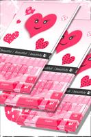 Pink Hearts Keyboard الملصق