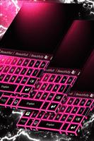 Poster Pink Neon Keyboard Theme 2018