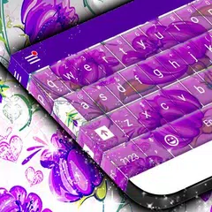 download Purple Flowers Keyboard Theme APK
