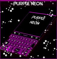 Purple Neon Keyboard Theme Affiche