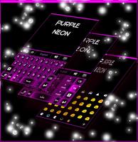 Purple Neon Keyboard Theme capture d'écran 1