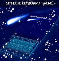 Sky Blue Keyboard Theme Affiche