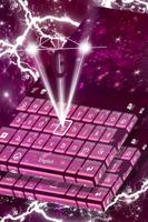 Violet Sparkles Keyboard Theme Affiche