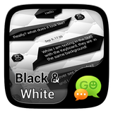 (FREE)GO SMS BLACK&WHITE THEME आइकन