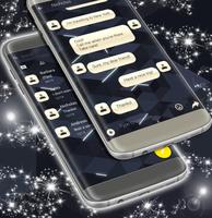 3D Black SMS Theme 2018 スクリーンショット 1