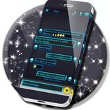 Blue Alien SMS Theme أيقونة