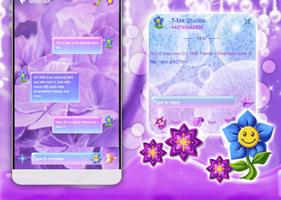 Tema de flores púrpura SMS Poster