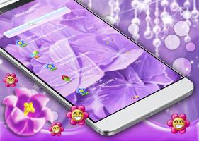 Purple Flowers SMS Theme capture d'écran 1