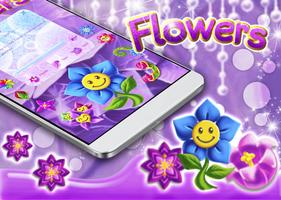 Purple Flowers SMS Theme screenshot 3