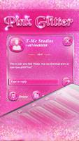 Pink Glitter SMS Theme capture d'écran 1