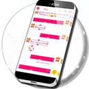 Tema de SMS de corações rosa APK