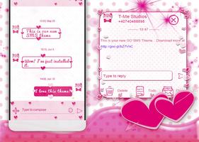 Pink Hearts SMS Theme 海報