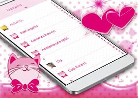 Pink Hearts SMS Theme 스크린샷 1