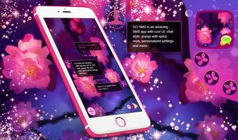 Purple and Pink Flowers SMS الملصق