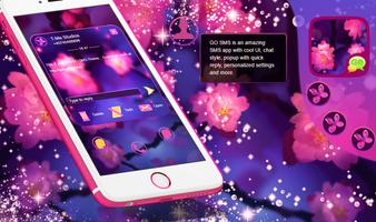 Purple and Pink Flowers SMS capture d'écran 1