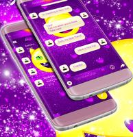 Purple Emoji SMS Theme captura de pantalla 1