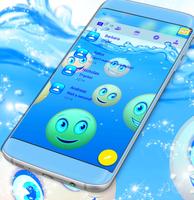 Tema de Emoji SMS de agua Poster