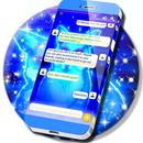 Neon Blue Fox SMS Theme APK